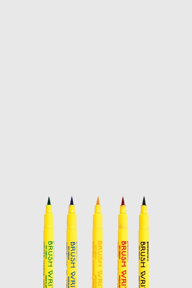 Brush Writer Pen Set of 5 - Assorted Colours
