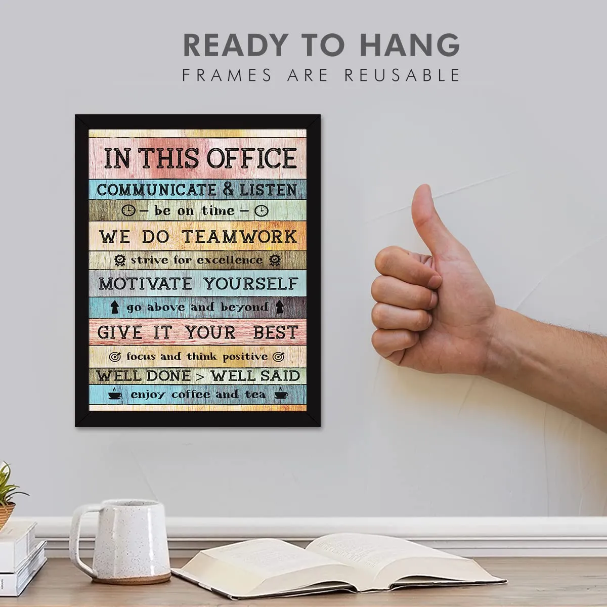Chaka Chaundh - Office Rules Wall Decor Item - Motivational Office Rules Quotes Wall Frames - Business Rules Quotes Wall Frame - (14 X 11 Inches)