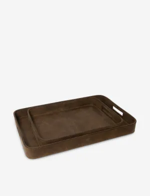 Derby Rectangular Leather Trays (Set of 2) by Regina Andrew