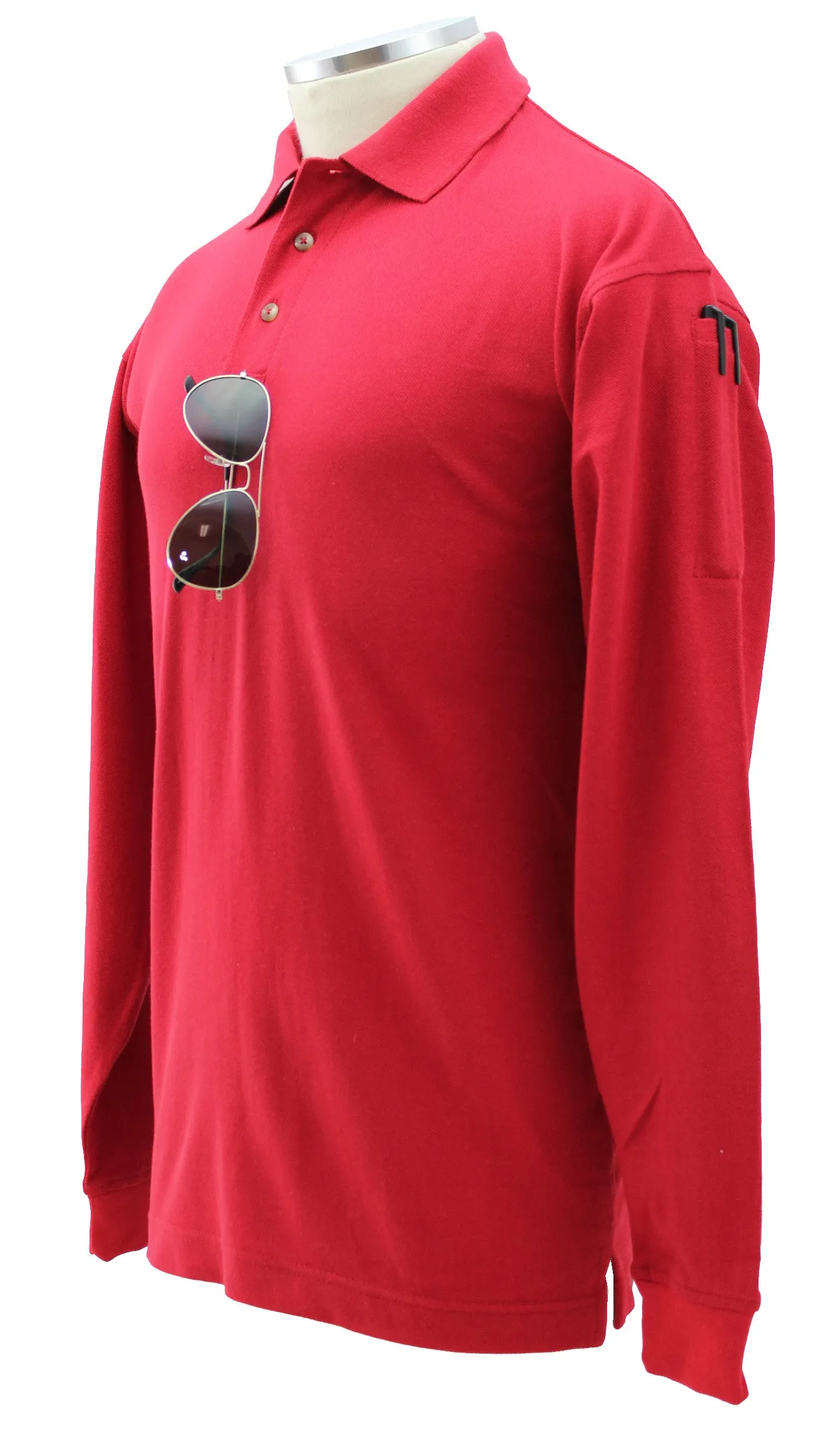 Plain Polycotton Tactical Long Sleeve Polo Shirt